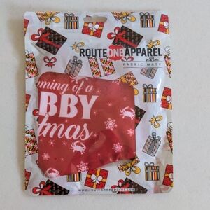 Route One Apparel Dreaming of a Crabby Christmas Fabric Mask New in Package